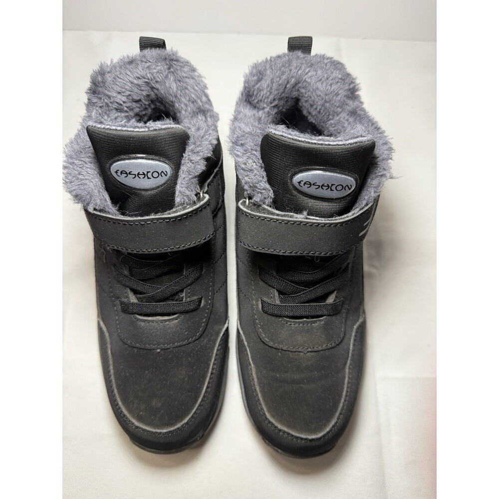 Black Ankle High Sherpa Lines Slip On Boots Size 37- US 6.5 to 7 - Picture 4 of 6
